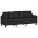 Canapea cu 3 locuri cu taburet, negru, 180 cm, material textil - WALTI WALTI