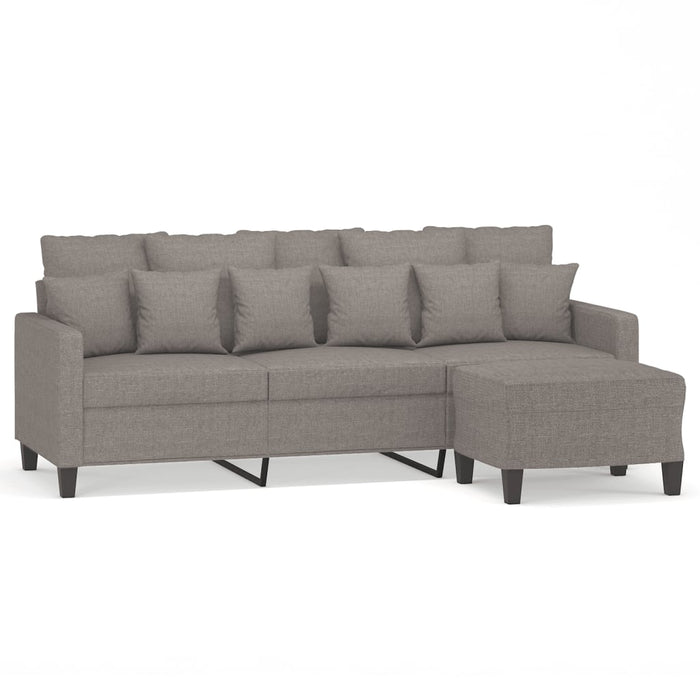 Canapea cu 3 locuri și taburet, taupe, 180 cm, material textil - WALTI WALTI