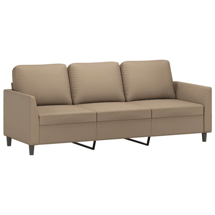 Canapea cu 3 locuri / taburet cappuccino 180 cm piele ecologică - WALTI WALTI
