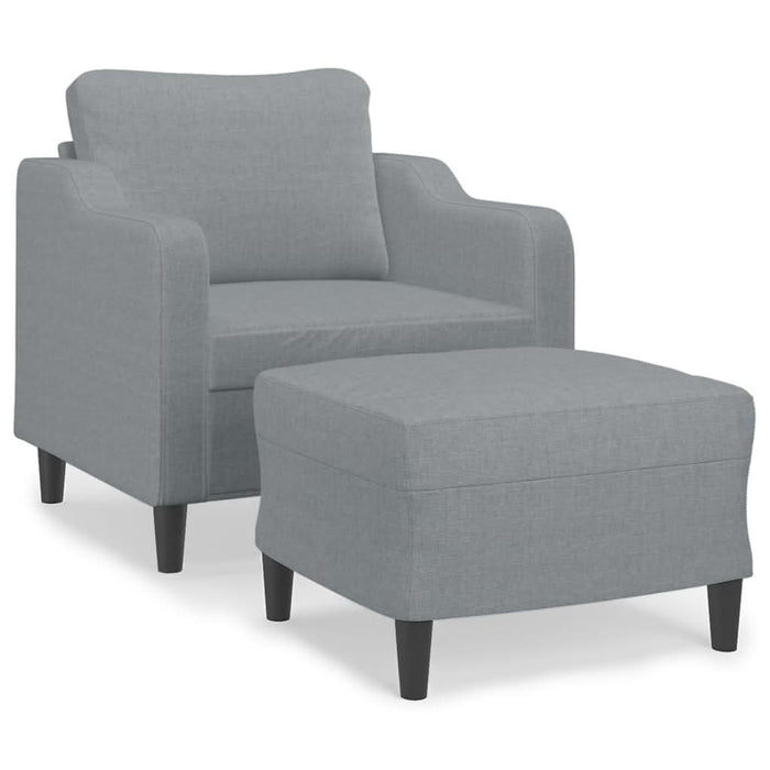Fotoliu canapea cu taburet, gri deschis, 60 cm, textil - WALTI WALTI