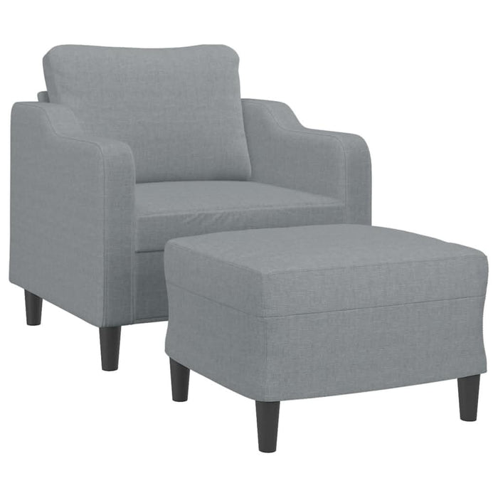 Fotoliu canapea cu taburet, gri deschis, 60 cm, textil - WALTI WALTI