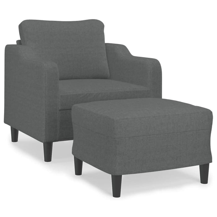 Fotoliu canapea cu taburet, gri închis, 60 cm, textil - WALTI WALTI