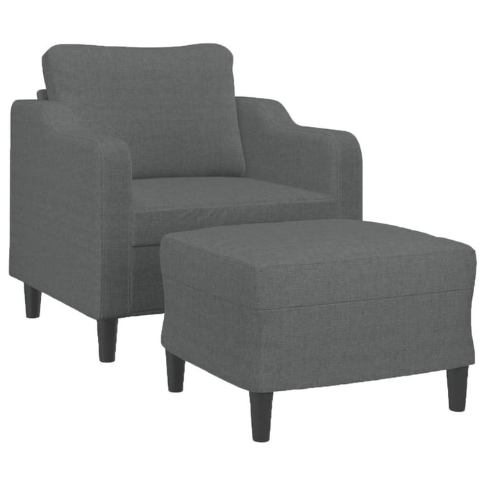 Fotoliu canapea cu taburet, gri închis, 60 cm, textil - WALTI WALTI