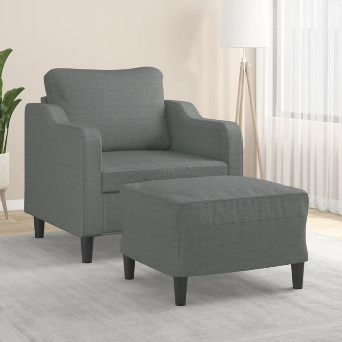 Fotoliu canapea cu taburet, gri închis, 60 cm, textil - WALTI WALTI