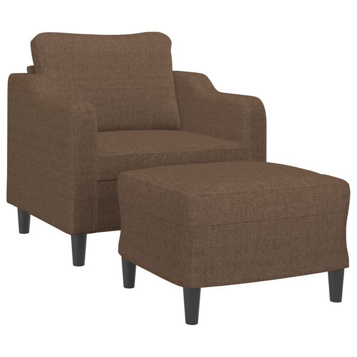 Fotoliu canapea cu taburet, maro, 60 cm, material textil - WALTI WALTI