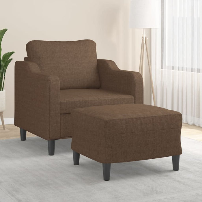 Fotoliu canapea cu taburet, maro, 60 cm, material textil - WALTI WALTI