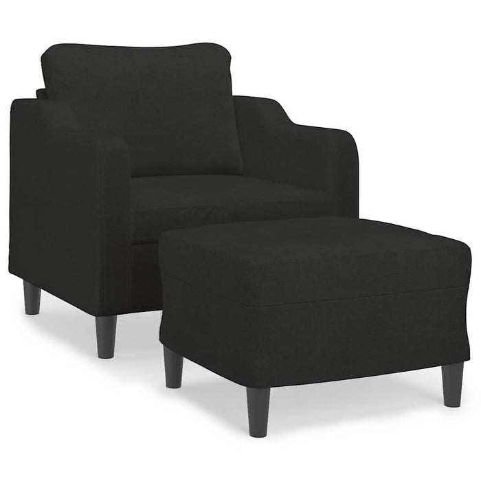 Fotoliu canapea cu taburet, negru, 60 cm, material textil - WALTI WALTI