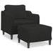 Fotoliu canapea cu taburet, negru, 60 cm, material textil - WALTI WALTI