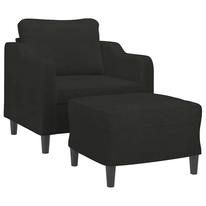 Fotoliu canapea cu taburet, negru, 60 cm, material textil - WALTI WALTI