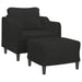 Fotoliu canapea cu taburet, negru, 60 cm, material textil - WALTI WALTI