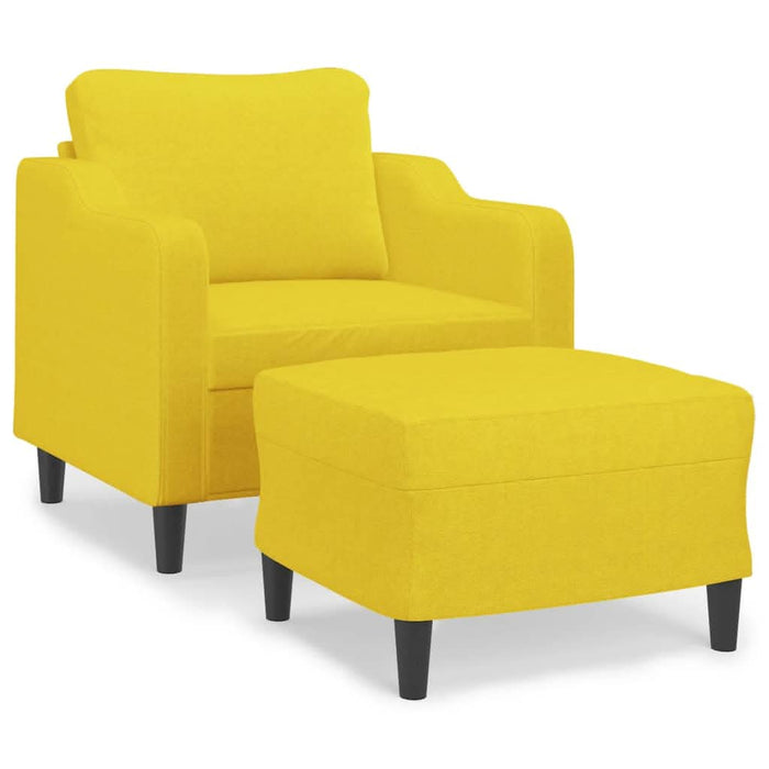 Fotoliu canapea cu taburet, galben deschis, 60 cm, textil - WALTI WALTI