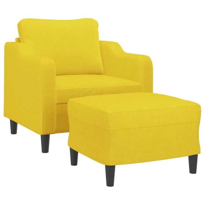 Fotoliu canapea cu taburet, galben deschis, 60 cm, textil - WALTI WALTI