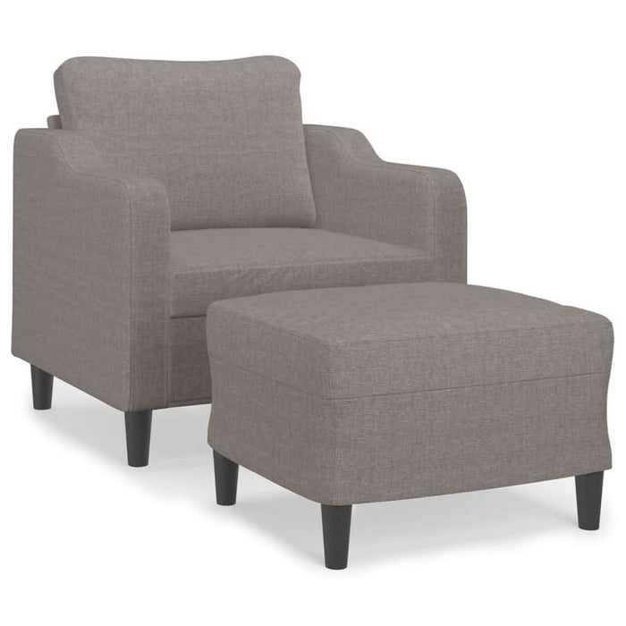 Fotoliu canapea cu taburet, taupe, 60 cm, material textil - WALTI WALTI