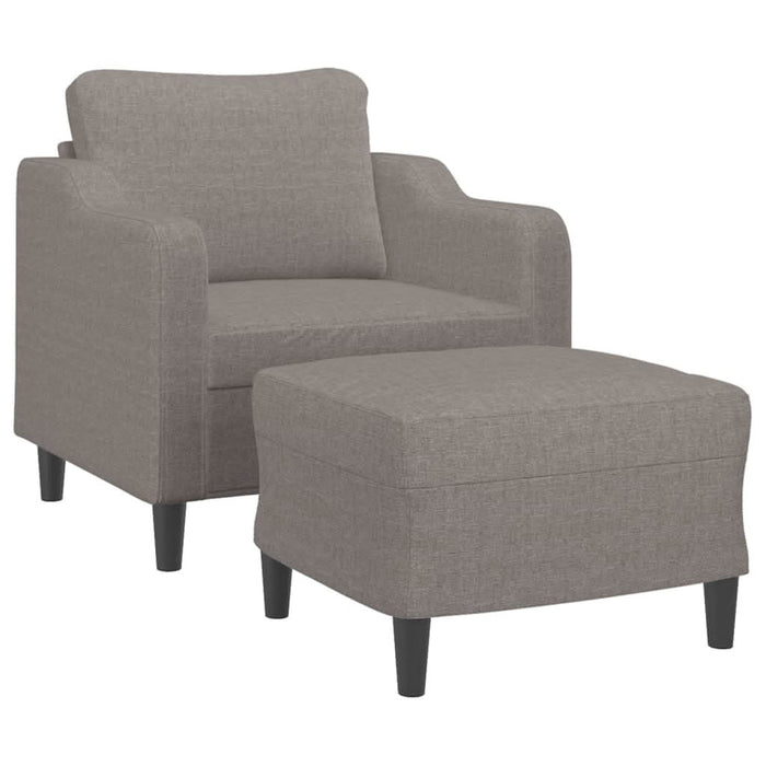 Fotoliu canapea cu taburet, taupe, 60 cm, material textil - WALTI WALTI