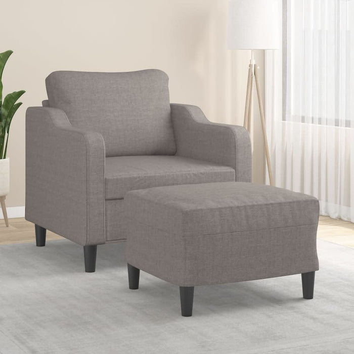 Fotoliu canapea cu taburet, taupe, 60 cm, material textil - WALTI WALTI