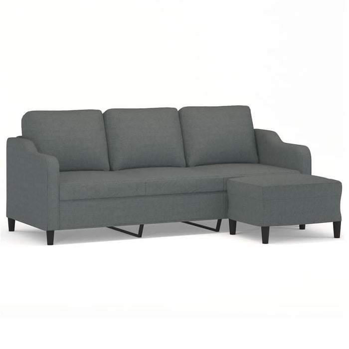 Canapea cu 3 locuri și taburet, gri închis, 180 cm, textil - WALTI WALTI