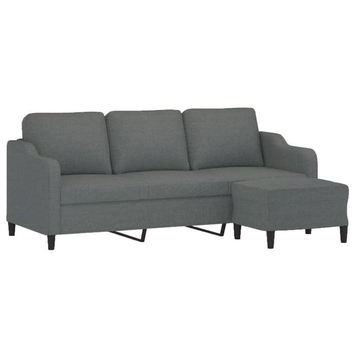 Canapea cu 3 locuri și taburet, gri închis, 180 cm, textil - WALTI WALTI