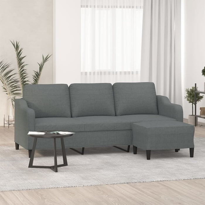 Canapea cu 3 locuri și taburet, gri închis, 180 cm, textil - WALTI WALTI