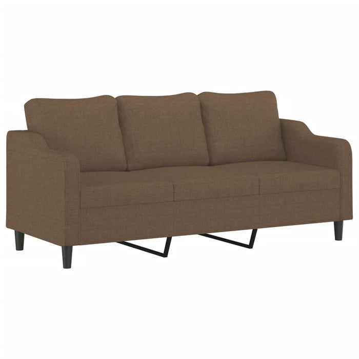 Canapea cu 3 locuri cu taburet, maro, 180 cm, material textil WALTI