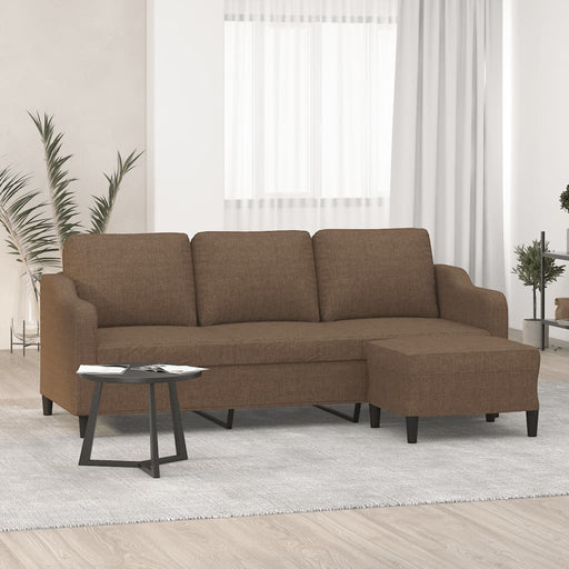 Canapea cu 3 locuri cu taburet, maro, 180 cm, material textil - WALTI WALTI