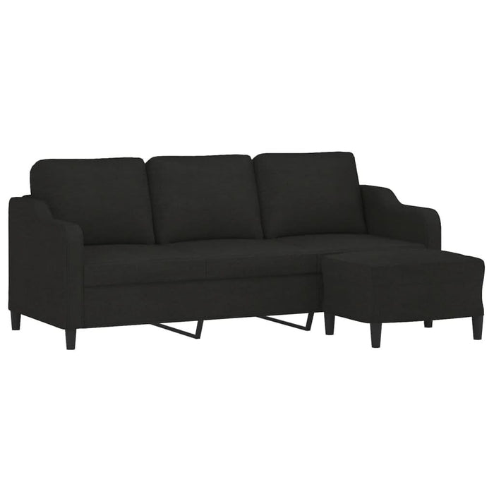 Canapea cu 3 locuri cu taburet, negru, 180 cm, material textil - WALTI WALTI