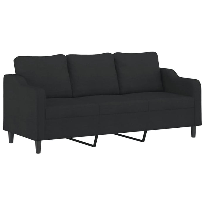Canapea cu 3 locuri cu taburet, negru, 180 cm, material textil - WALTI WALTI