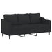 Canapea cu 3 locuri cu taburet, negru, 180 cm, material textil - WALTI WALTI