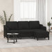 Canapea cu 3 locuri cu taburet, negru, 180 cm, material textil - WALTI WALTI
