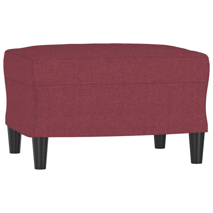 Canapea cu 3 locuri și taburet, roșu vin, 180 cm, textil WALTI