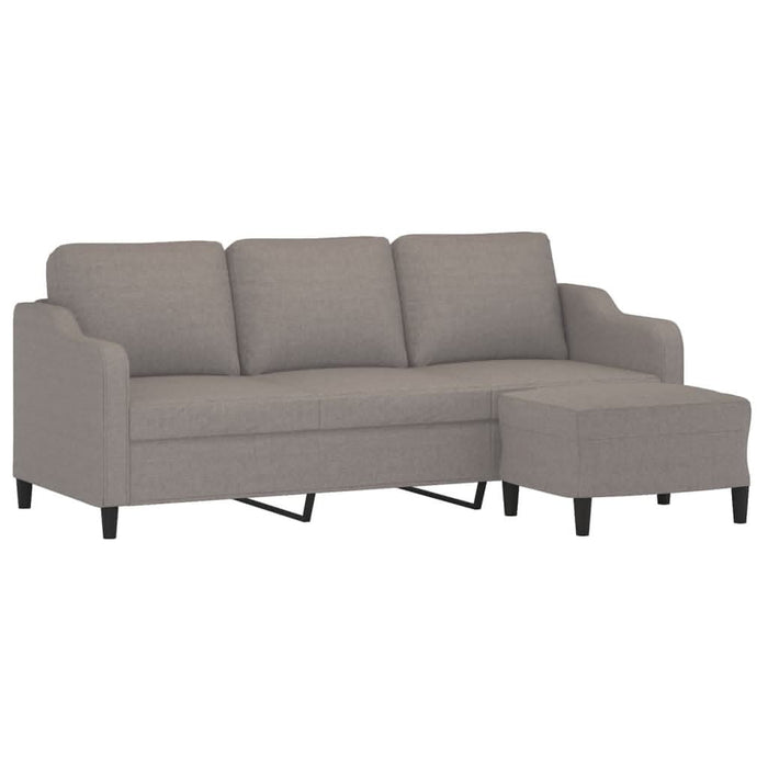 Canapea cu 3 locuri și taburet, taupe, 180 cm, material textil - WALTI WALTI