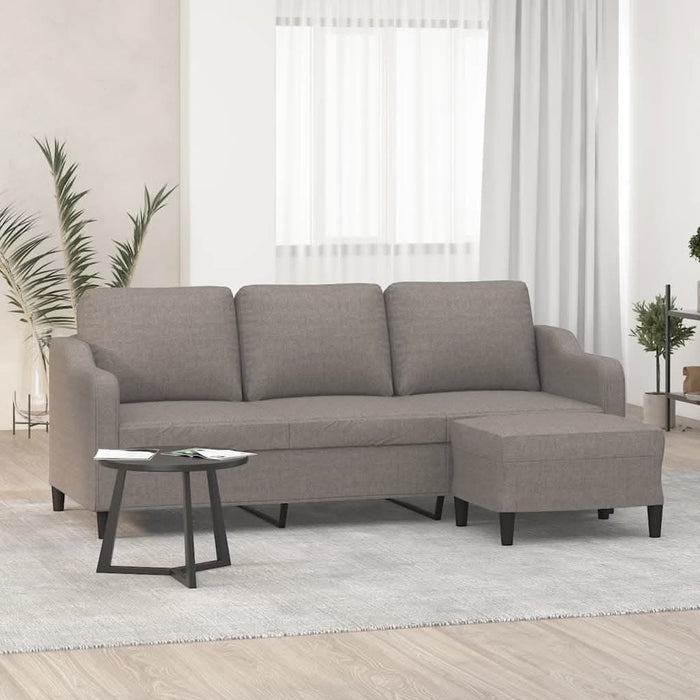 Canapea cu 3 locuri și taburet, taupe, 180 cm, material textil - WALTI WALTI