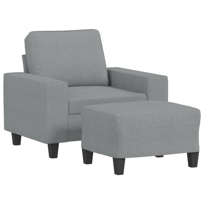 Fotoliu canapea cu taburet, gri deschis, 60 cm, textil - WALTI WALTI
