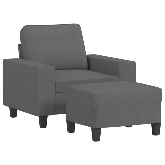Fotoliu canapea cu taburet, gri închis, 60 cm, textil - WALTI WALTI