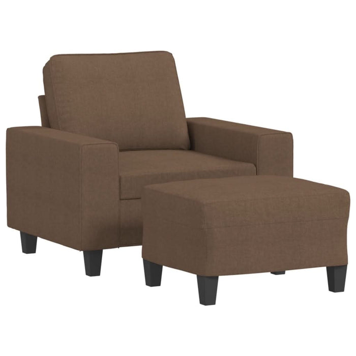 Fotoliu canapea cu taburet, maro, 60 cm, material textil - WALTI WALTI