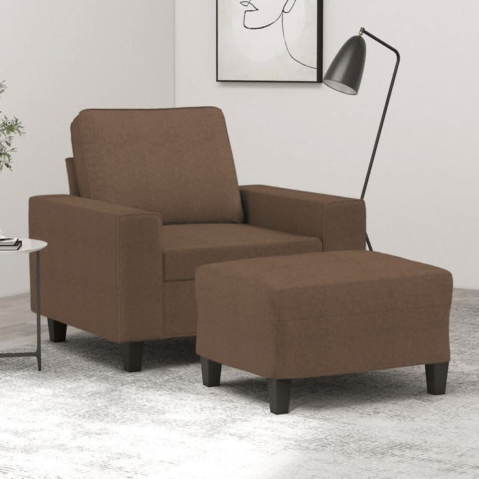 Fotoliu canapea cu taburet, maro, 60 cm, material textil - WALTI WALTI
