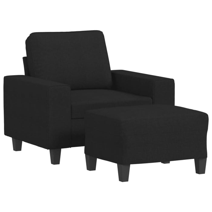 Fotoliu canapea cu taburet, negru, 60 cm, material textil - WALTI WALTI