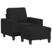 Fotoliu canapea cu taburet, negru, 60 cm, material textil - WALTI WALTI