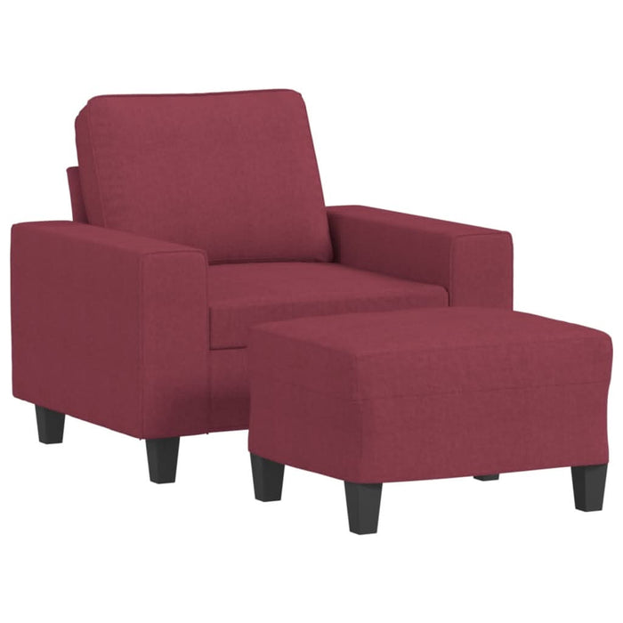 Fotoliu canapea cu taburet, roșu vin, 60 cm, material textil - WALTI WALTI