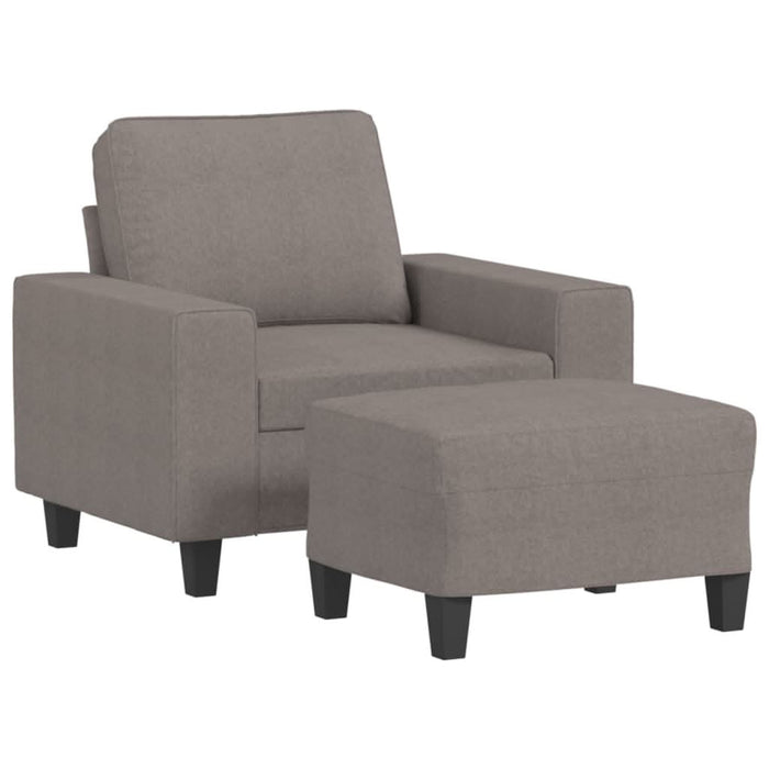 Fotoliu canapea cu taburet, taupe, 60 cm, material textil - WALTI WALTI