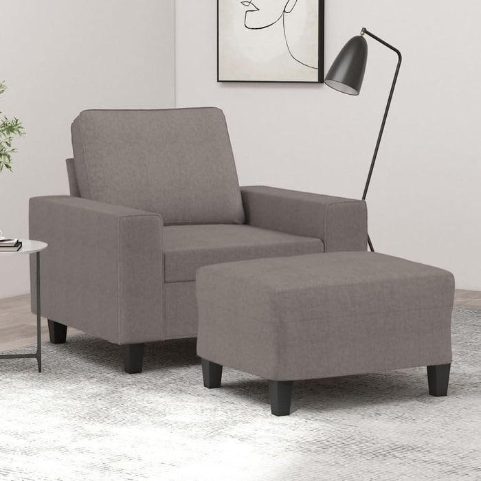Fotoliu canapea cu taburet, taupe, 60 cm, material textil - WALTI WALTI