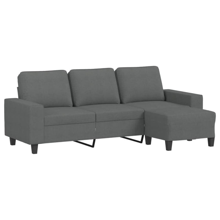 Canapea cu 3 locuri și taburet, gri închis, 180 cm, textil - WALTI WALTI