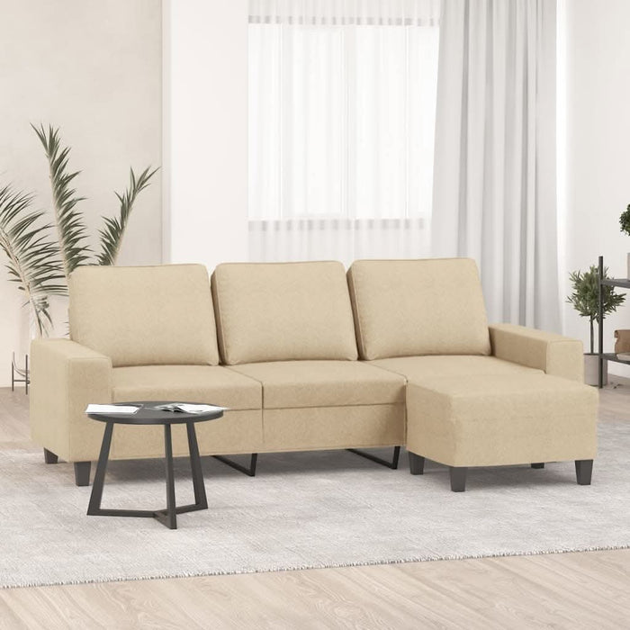 Canapea cu 3 locuri cu taburet, crem, 180 cm, material textil - WALTI WALTI