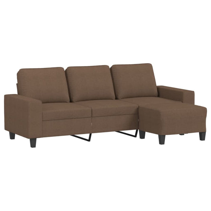 Canapea cu 3 locuri cu taburet, maro, 180 cm, material textil - WALTI WALTI