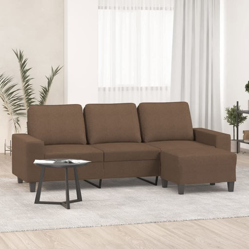 Canapea cu 3 locuri cu taburet, maro, 180 cm, material textil - WALTI WALTI