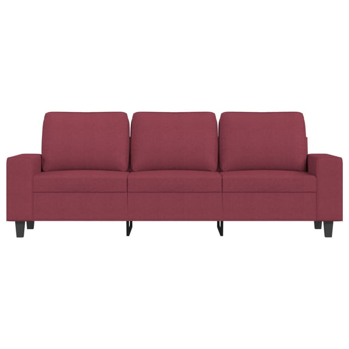 Canapea cu 3 locuri și taburet, roșu vin, 180 cm, textil - WALTI WALTI