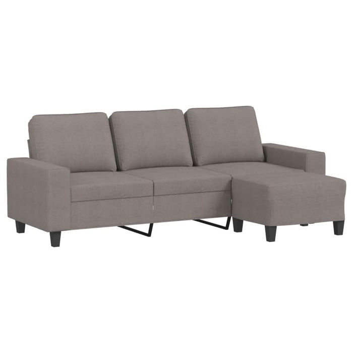Canapea cu 3 locuri și taburet, taupe, 180 cm, material textil - WALTI WALTI