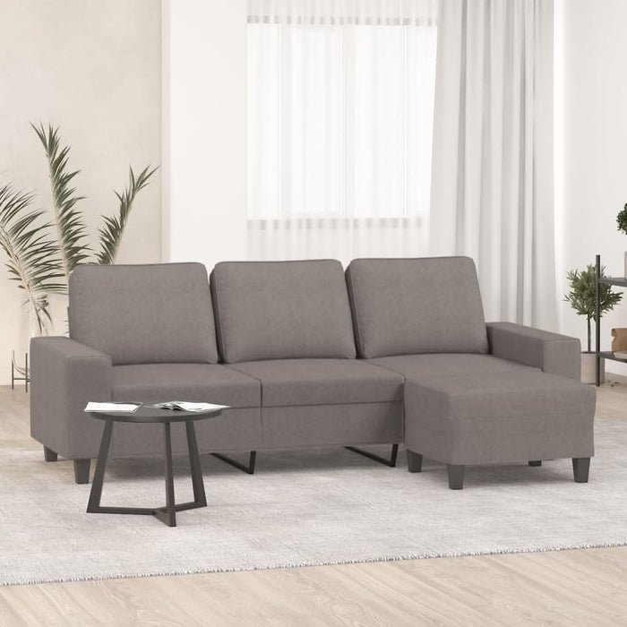 Canapea cu 3 locuri și taburet, taupe, 180 cm, material textil - WALTI WALTI