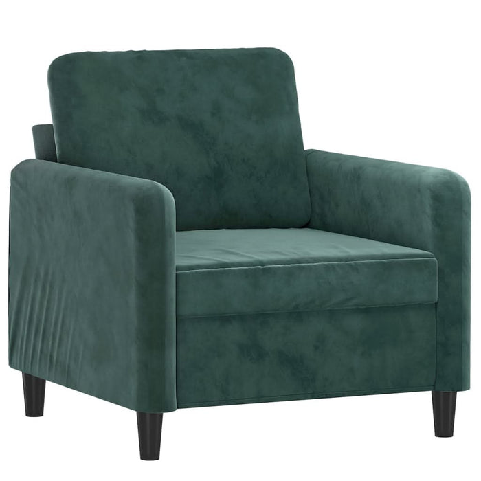 Fotoliu canapea cu taburet, verde închis, 60 cm, catifea - WALTI WALTI