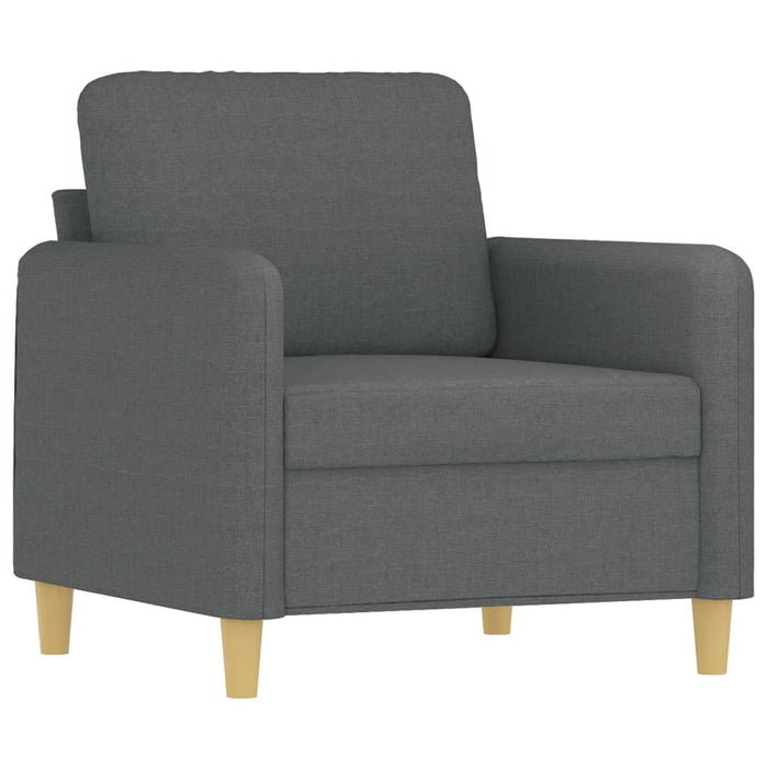 Fotoliu canapea cu taburet, gri închis, 60 cm, textil WALTI