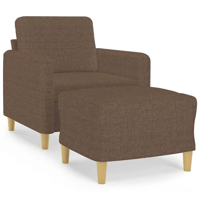 Fotoliu canapea cu taburet, maro, 60 cm, material textil - WALTI WALTI